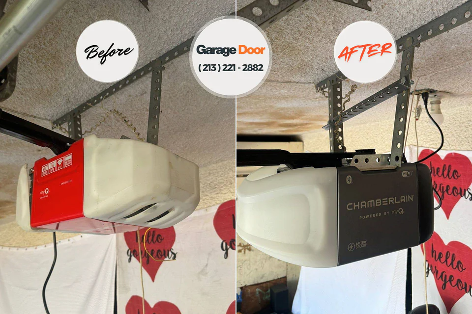 Before and after: garage door company Bourbonnais, IL